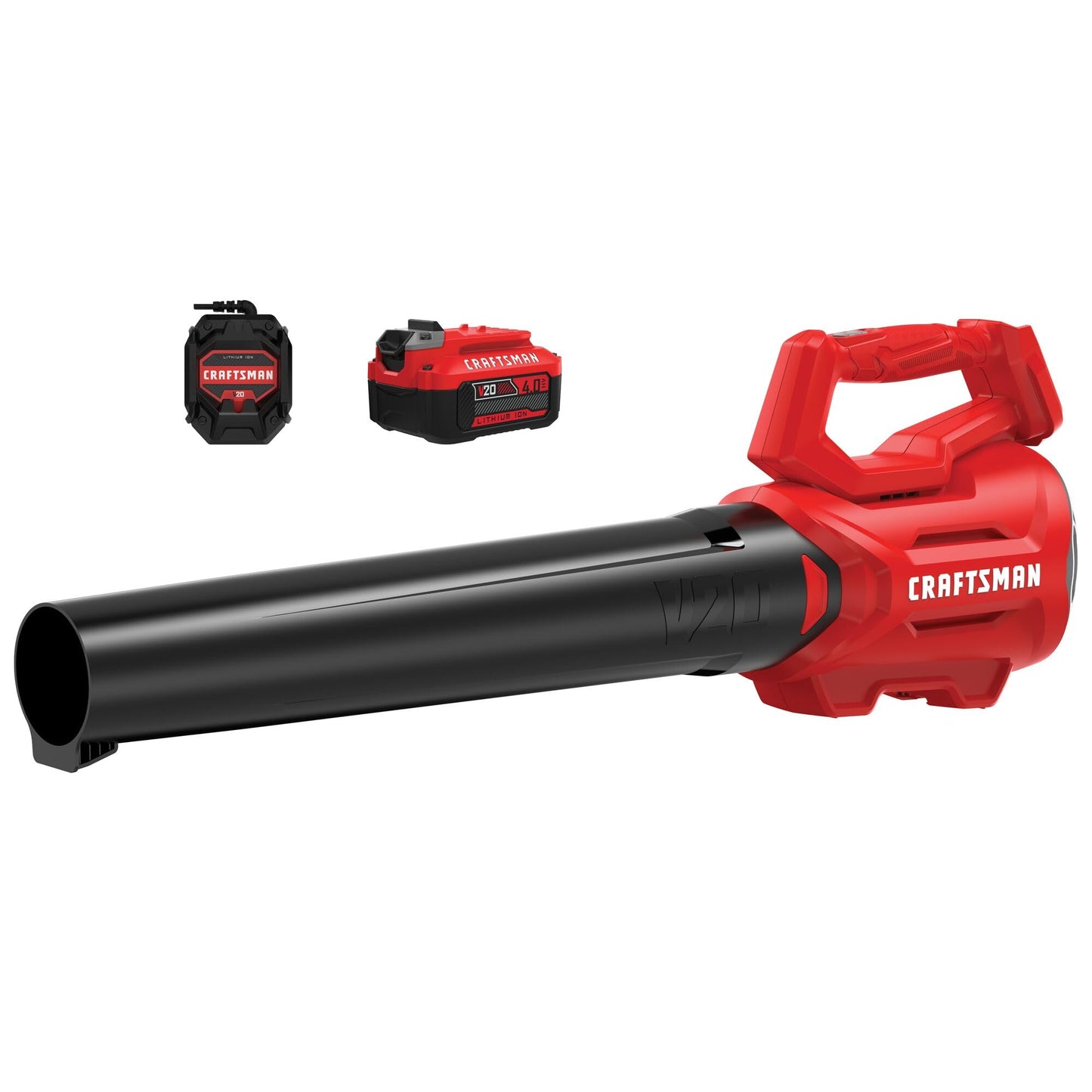 CRAFTSMAN V20 Akku-Axial-Laubbläser-Set mit 4,0 Ah Akku und Ladegerät (CMCBL700M1)