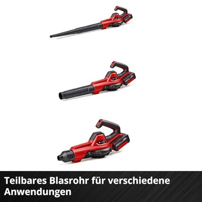 Einhell Akku-Universalbläser GE-UB 18/250 Li E (1x4,0Ah) Power X-Change (18 V, 250 km/h Luftgeschwindigkeit, 3-tlg. Rohr, Drehzahl mit LED-Anzeige