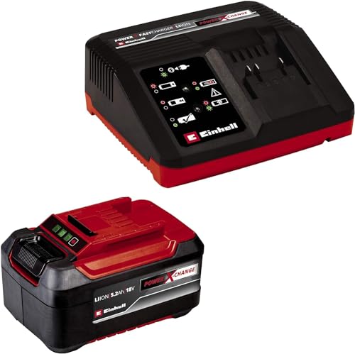Einhell Akku-Laubbläser GP-LB 18/200 Li E Power X-Change (18 V, Brushless, Drehzahlregulierung, Axialgebläse-Technologie, inkl. 5, 2 Ah Akku und