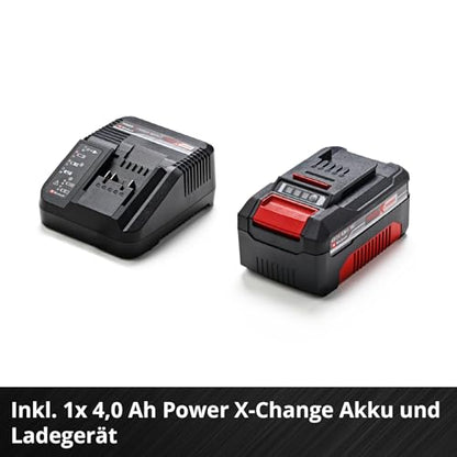 Einhell Akku-Universalbläser GE-UB 18/250 Li E (1x4,0Ah) Power X-Change (18 V, 250 km/h Luftgeschwindigkeit, 3-tlg. Rohr, Drehzahl mit LED-Anzeige