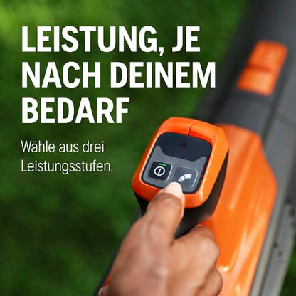 Husqvarna 122iB Akku-Laubbläser Kit – 36V kabellos, 10,3 m³/min Luftstrom, leichtes 2 kg-Design, 3-Stufen-Geschwindigkeitsregelung und bürstenloser