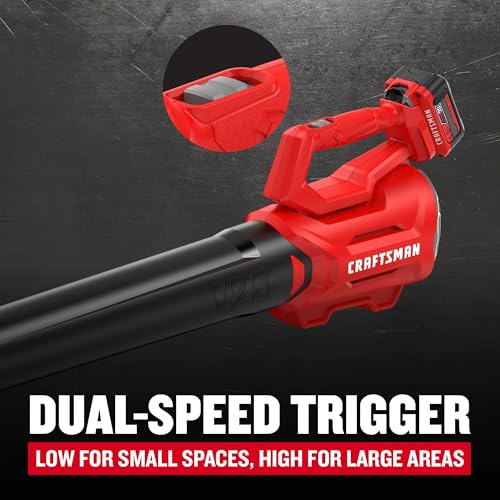 CRAFTSMAN V20 Akku-Axial-Laubbläser-Set mit 4,0 Ah Akku und Ladegerät (CMCBL700M1)