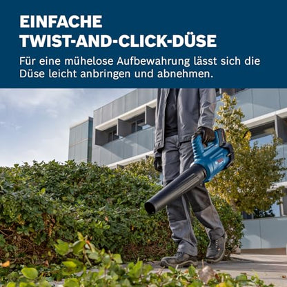Bosch Professional 18V System Akku-Gebläse GBL 18V-750 (Volumenstrom von 780 m³/h, Luftgeschwindigkeit von bis zu 198 km/h, variable Drehzahl)