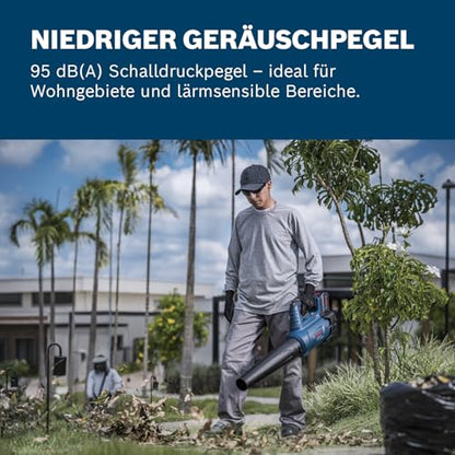 Bosch Professional 18V System Akku-Gebläse GBL 18V-750 (Volumenstrom von 780 m³/h, Luftgeschwindigkeit von bis zu 198 km/h, variable Drehzahl)