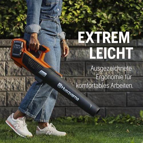 Husqvarna 122iB Akku-Laubbläser Kit – 36V kabellos, 10,3 m³/min Luftstrom, leichtes 2 kg-Design, 3-Stufen-Geschwindigkeitsregelung und bürstenloser