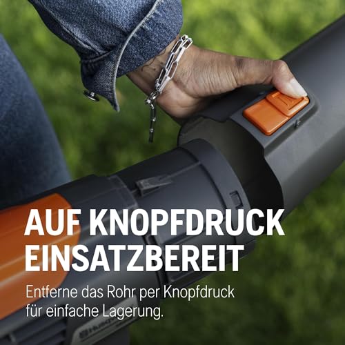 Husqvarna 122iB Akku-Laubbläser Kit – 36V kabellos, 10,3 m³/min Luftstrom, leichtes 2 kg-Design, 3-Stufen-Geschwindigkeitsregelung und bürstenloser