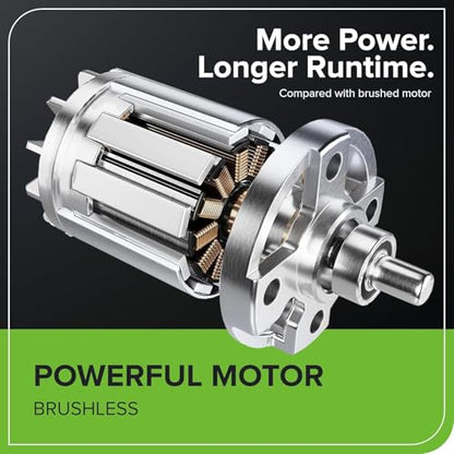 40V Akku-Laubsauger/Laubbläser Greenworks mit bürstenlosem Motor GD40BV, 280 km/h, 9,63 m³/min, 45L Fangsack, 3 Jahre Garantie & 2A Universal