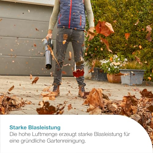 Gardena Akku-Laubbläser PowerJet 18V P4A Ready-to-Use Set: Laubreinigung, Verstellbare Geschwindigkeit, Hohe Luftmenge, Leichtgewicht, Kabellos